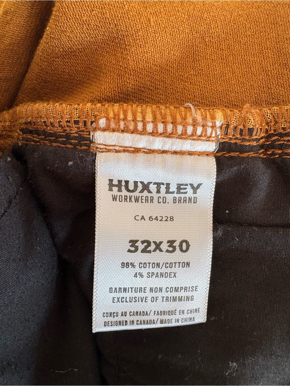 Huxtley Men's FX-1 Slim All Day Workwear Pants Whiskey Brown 32x30 - Picture 9 of 14